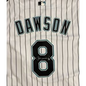 Andre Dawson signed Florida Marlins Home White Jersey With Team Patch💙 Signed!